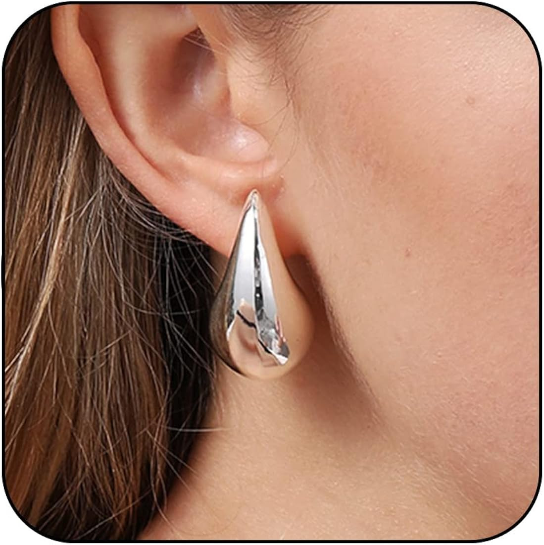 Avotto Chunky Gold Silver Hoop Earrings for Women Girls, Lightweight Hollow Open Hoops Earrings, ... | Amazon (US)