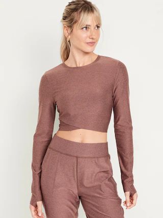 Cloud+ Ultra-Cropped Wrap-Front Top | Old Navy (US)