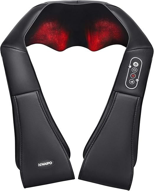 Naipo Shiatsu Back and Neck Massager with Heat Deep Kneading Massage for Neck, Back, Shoulder, Fo... | Amazon (US)