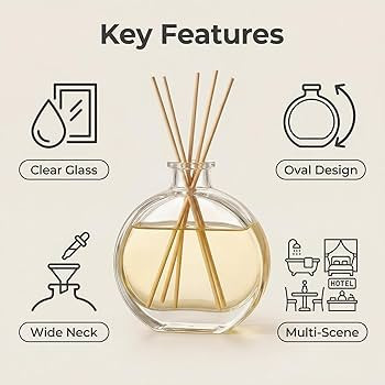 Clear 150ml/5oz Empty Glass Diffuser Bottle - Aromatherapy Storage Container for DIY Replacement ... | Amazon (US)