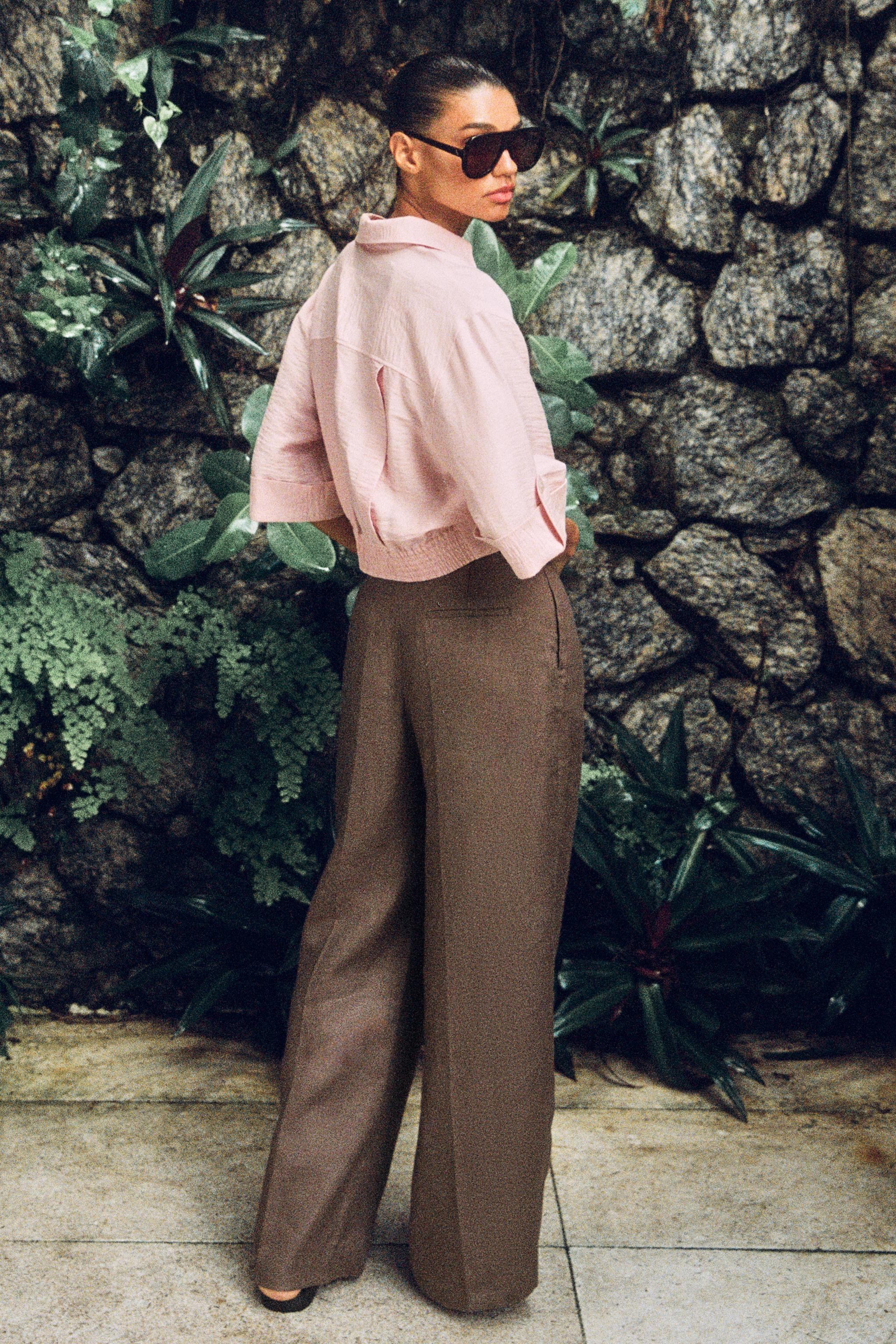 SHORT LINEN BLEND SHIRT | Zara US