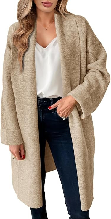 Saodimallsu Womens Long Cardigan Sweaters Chunky Open Front Oversized Slouchy Knit Fall Trendy Co... | Amazon (US)