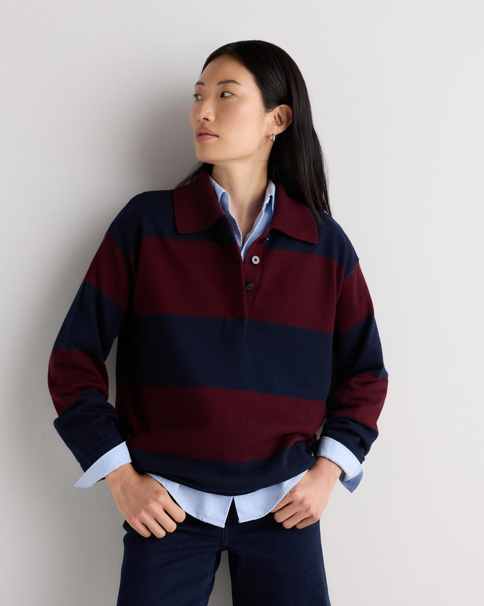 Cotton Cashmere Rugby Polo Sweater | Quince