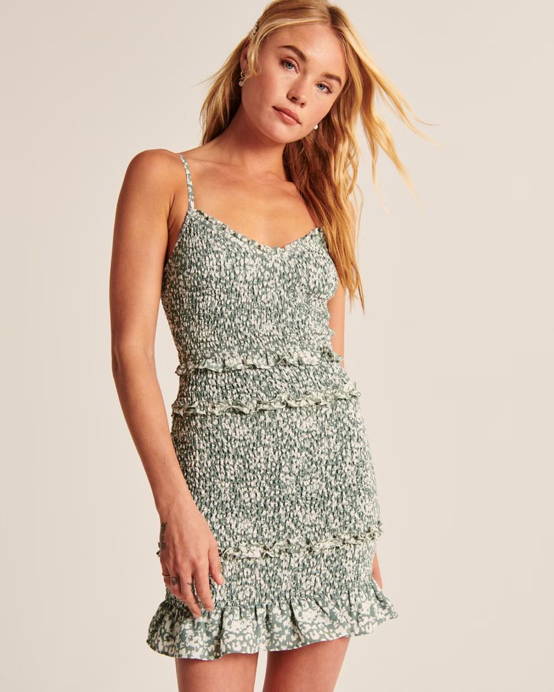 Smocked Mini Dress | Abercrombie & Fitch (US)