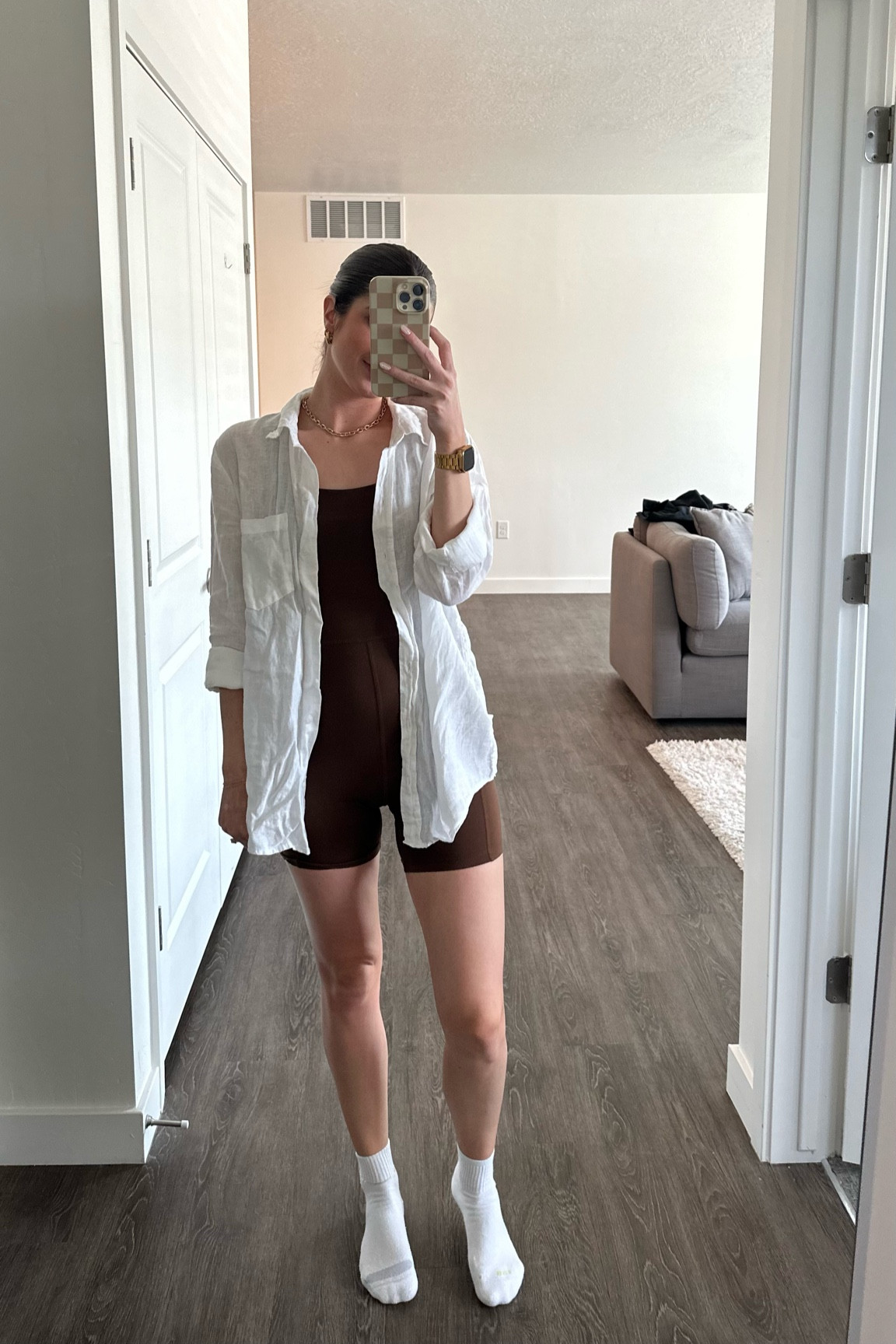 Todays outfit details!! Love pairing unitards with oversized shirts! Makes the perfect summer outfit 🙌🏻

#madewell #unitardoutfit 

#LTKfit #LTKunder50 #LTKFind