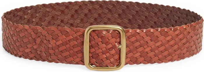 Square Buckle Braided Leather Belt | Nordstrom