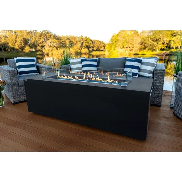 23.5'' H x 70'' W Concrete Propane Outdoor Fire Pit Table | Wayfair North America
