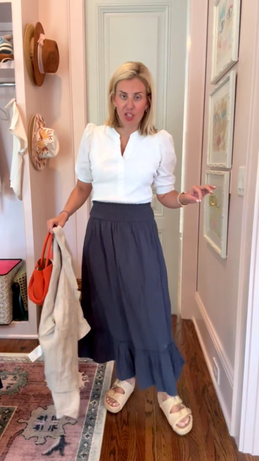 Oh the best selling gauze skirt and mixedmedia top! I mix and match these pieces with everything in my closet! 
Top, Skirt & Jacket - xs
Sandals - 8.5 (size up 1/2)￼

#LTKdayinmylife #LTKootd #LTKmomlife