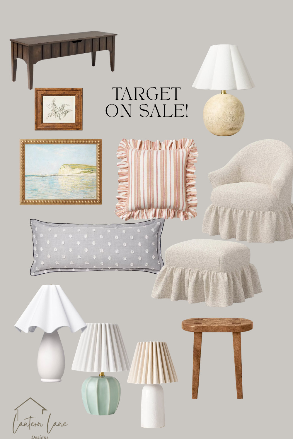 On sale at Target! So many great items. Love the ruffle chair and ruffled ottoman.  I always grab Target's framed art. It's so inexpensive and looks great. So many table lamps on sale-make great kitchen counter lamps 

 #LTKHome #LTKSaleAlert