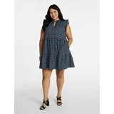 Time and Tru Women’s and Women’s Plus Flutter Sleeve Cotton Mini Dress, Sizes XS-4X | Walmart (US)