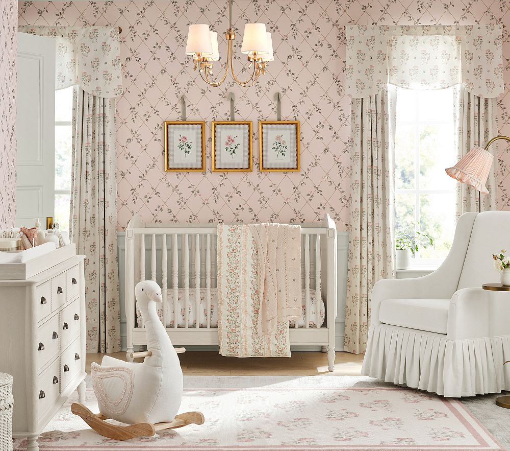 Bria Hammel Rose Window Valance & Curtains | Pottery Barn Kids
