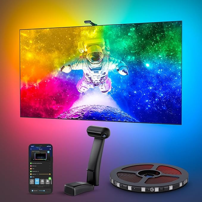 Govee Envisual TV LED Backlight T2 with Dual Cameras, 21ft RGBIC Wi-Fi LED Strip Lights for 98-10... | Amazon (US)