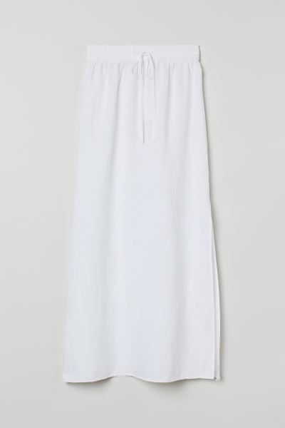Long Linen-blend Skirt | H&M (US)