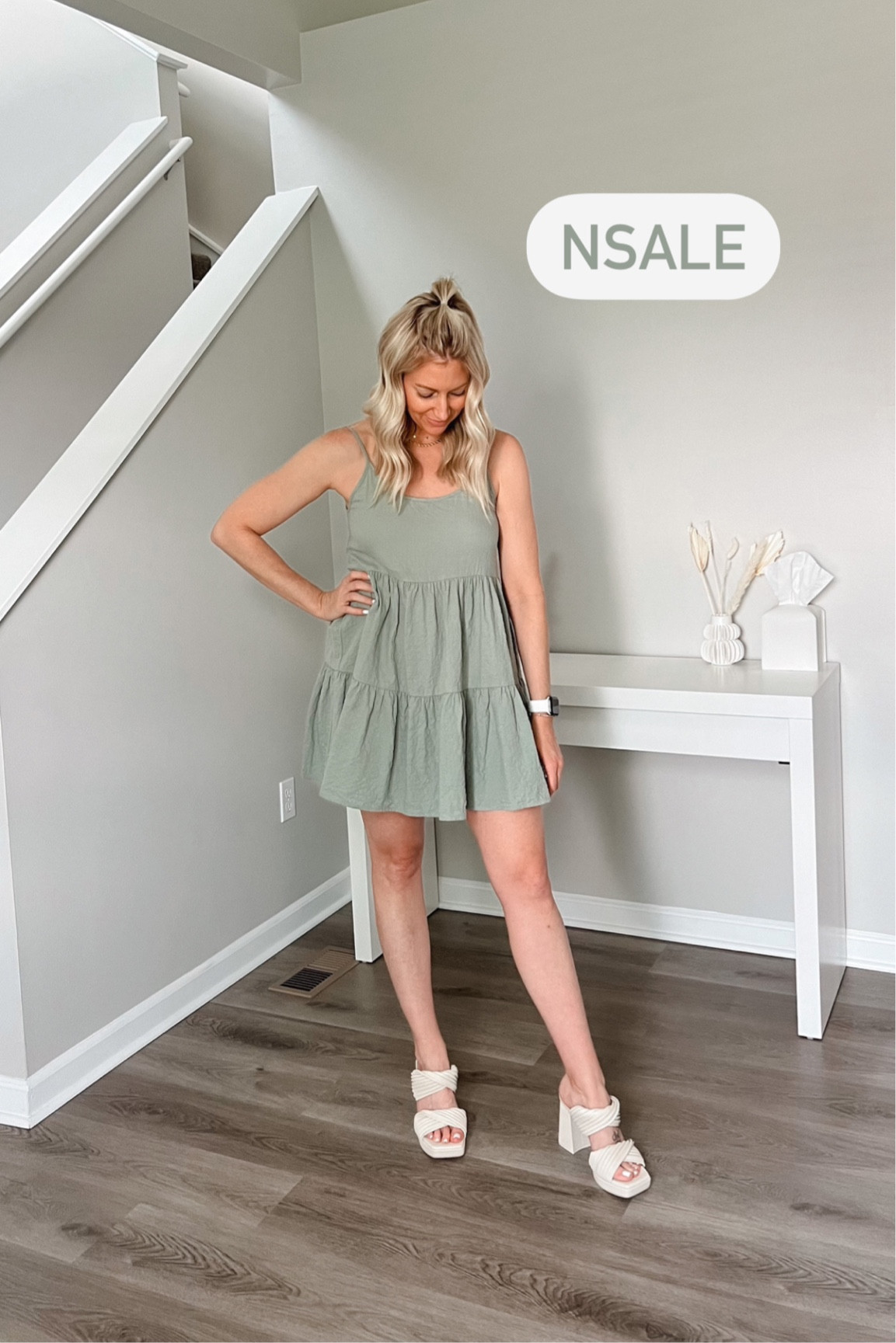 Dolce vita shoes on sale at Nordstrom for $79.99, down from $135. They so comfortable, definitely a new go to. Love that they can be casual or dressy. I’ve also got a thing for green this year, especially sage green. I have this dress in white too. Has a swoop back😍

Block heel
Overlap
Ivory 

Summer dress

#LTKsalealert #LTKshoecrush #LTKxNSale