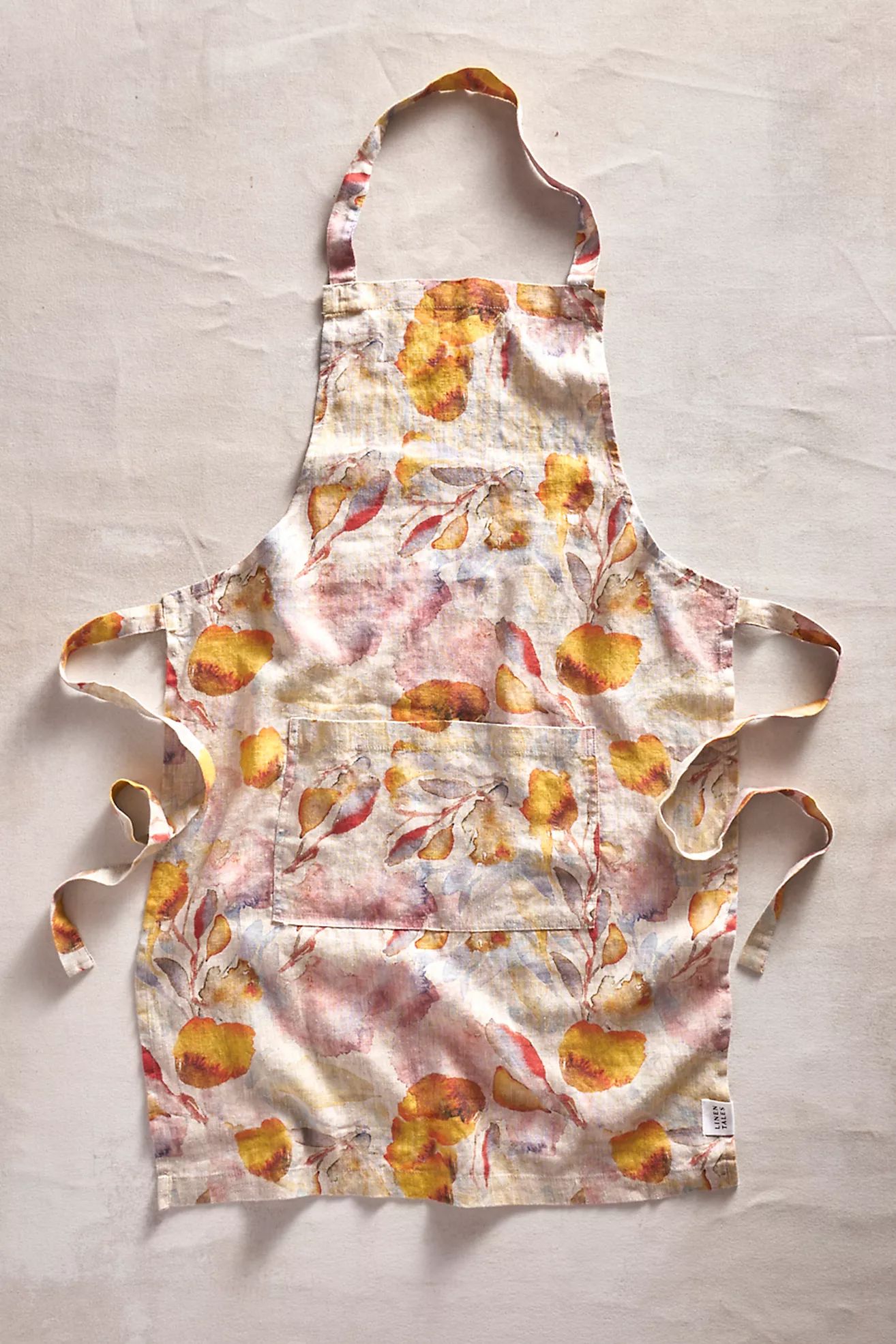 Sunny Flowers Lithuanian Linen Apron | Anthropologie (US)