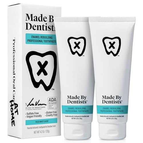 Made by Dentists Professional Enamel Rebuilding Toothpaste - 2 Pack - Remineralizing Nano Hydroxyapatite Toothpaste with Sodium Fluoride, ADA Approved, Vegan, 2 x 4.2oz | Amazon (US)