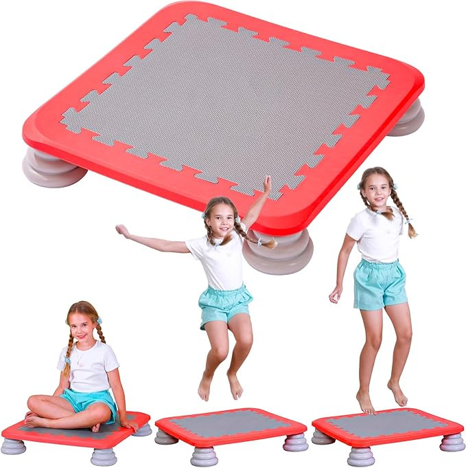 Mini Trampoline for Kids, 25 Inch Sensory Trampoline Bouncing Board with Non-Slip Base, Orange an... | Amazon (US)