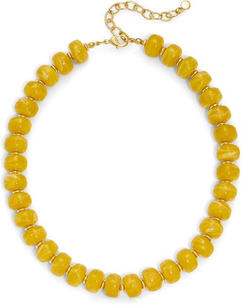 Amazon.com: HolidayQbee Beaded necklace for Women Boho Bead Chunky Necklace Big Yellow Bead Neckl... | Amazon (US)