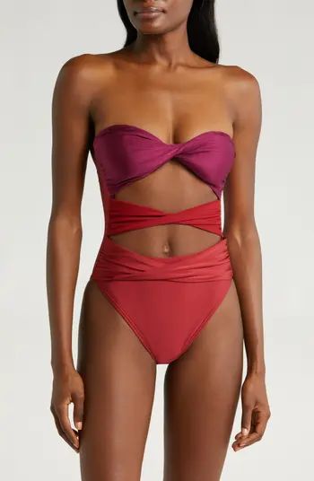 Mia Twisted Cutout One-Piece Swimsuit | Nordstrom
