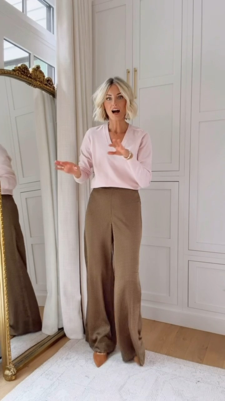 These polka dot satin pants are adorable and such a fun statement piece for fall! This sweater is almost sold out but linking similar. Wearing Xs sweater and 00 pants

Loverly grey, satin polka dot pants, pink sweater outfit, fashion finds women, fall outfit inspo 

 #LTKootd #LTKSeasonal #LTKWorkwear