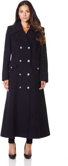De La Creme Fashions Womens Long Military Wool Cashmere Winter Coat | Amazon (UK)