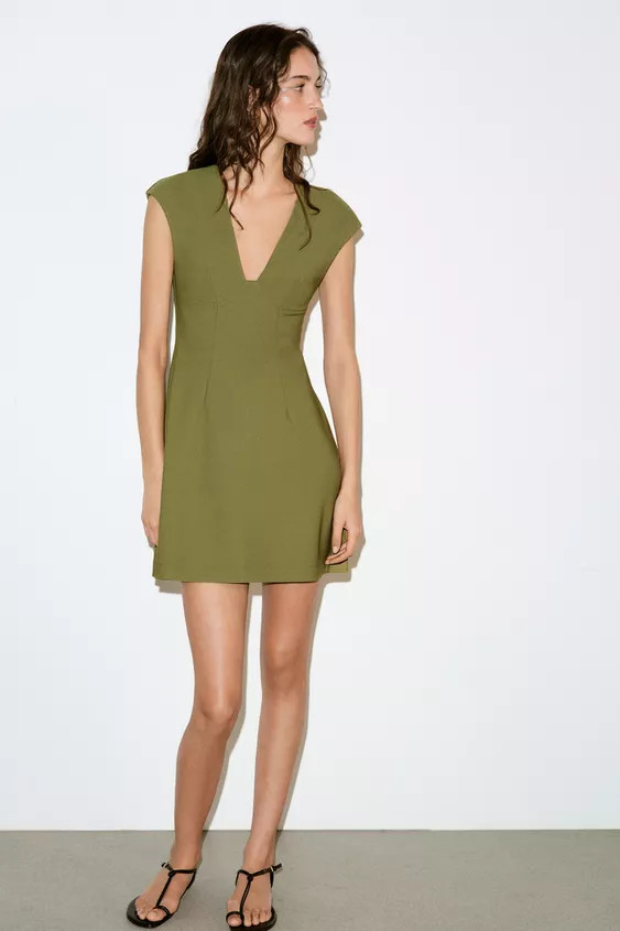 CREPE V-NECK DRESS | Zara US