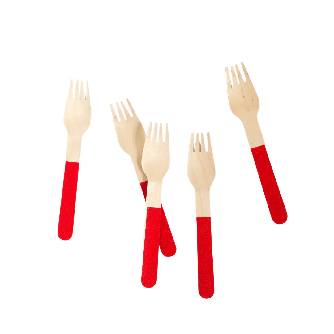 Birch Forks - Red Sparkle | Ellie and Piper