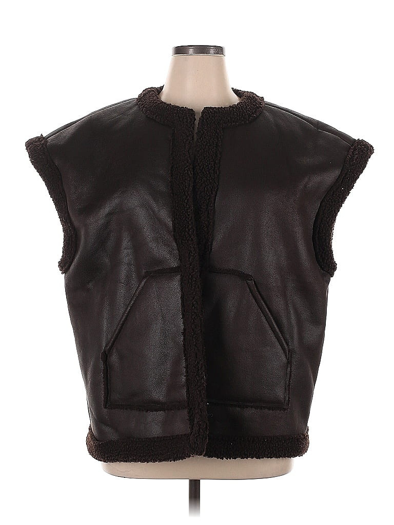 Future Collective Faux Fur Vest: Brown Jackets & Outerwear - Size X-Large | ThredUp