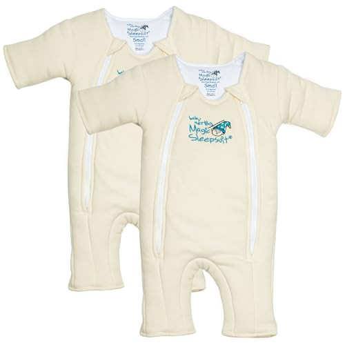 Magic Sleepsuit Baby Merlin's 100% Cotton Baby Transition Swaddle - Baby Sleep Suit - Cream 2-pack - 3-6 Months | Amazon (US)