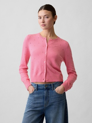 CashSoft Pointelle Cardigan | Gap Factory