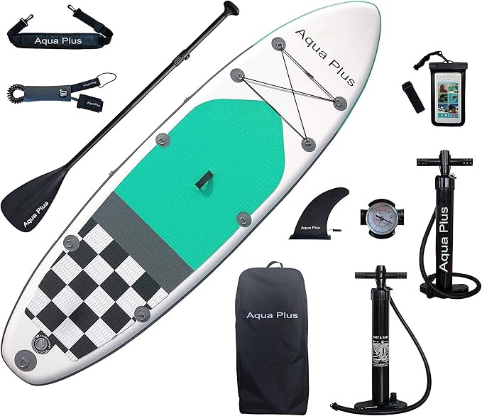 Aqua Plus 10ft6inx33inx6in Inflatable SUP for All Skill Levels Stand Up Paddle Board, Adjustable ... | Amazon (US)