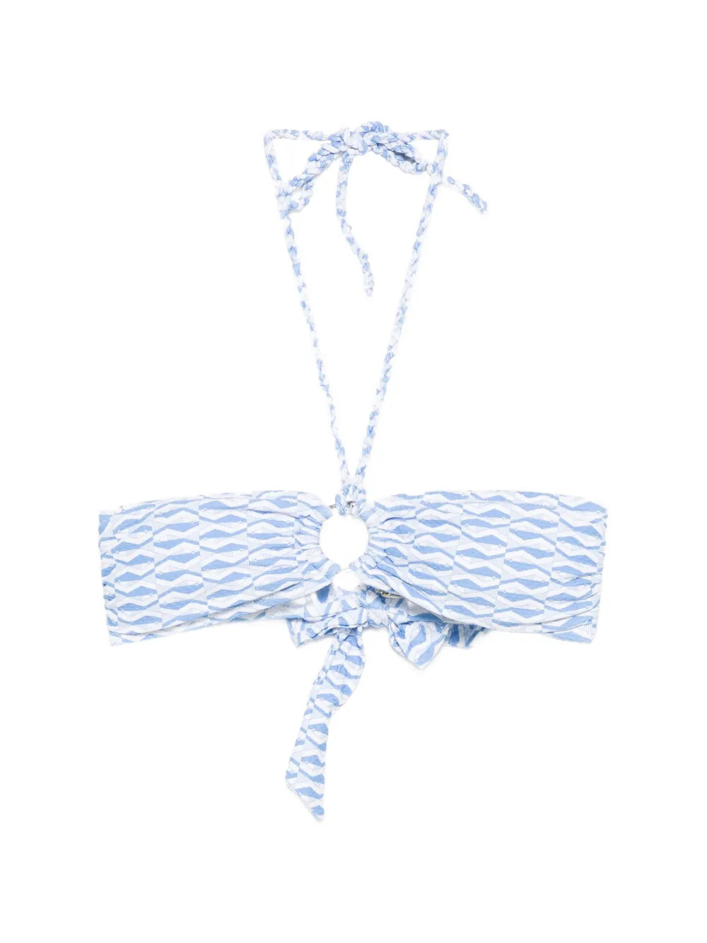 Heidi Klein geometric-print halterneck bikini top - White | Farfetch Global