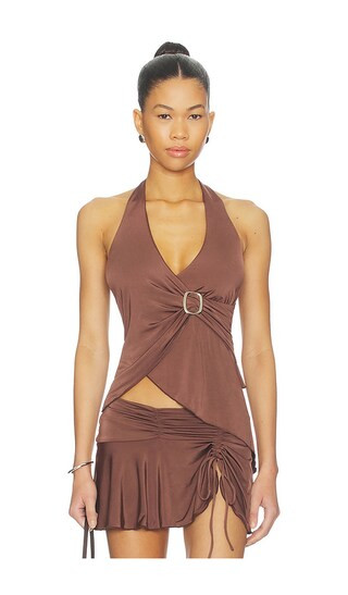 x REVOLVE Amy Top in Brown | Revolve Clothing (Global)