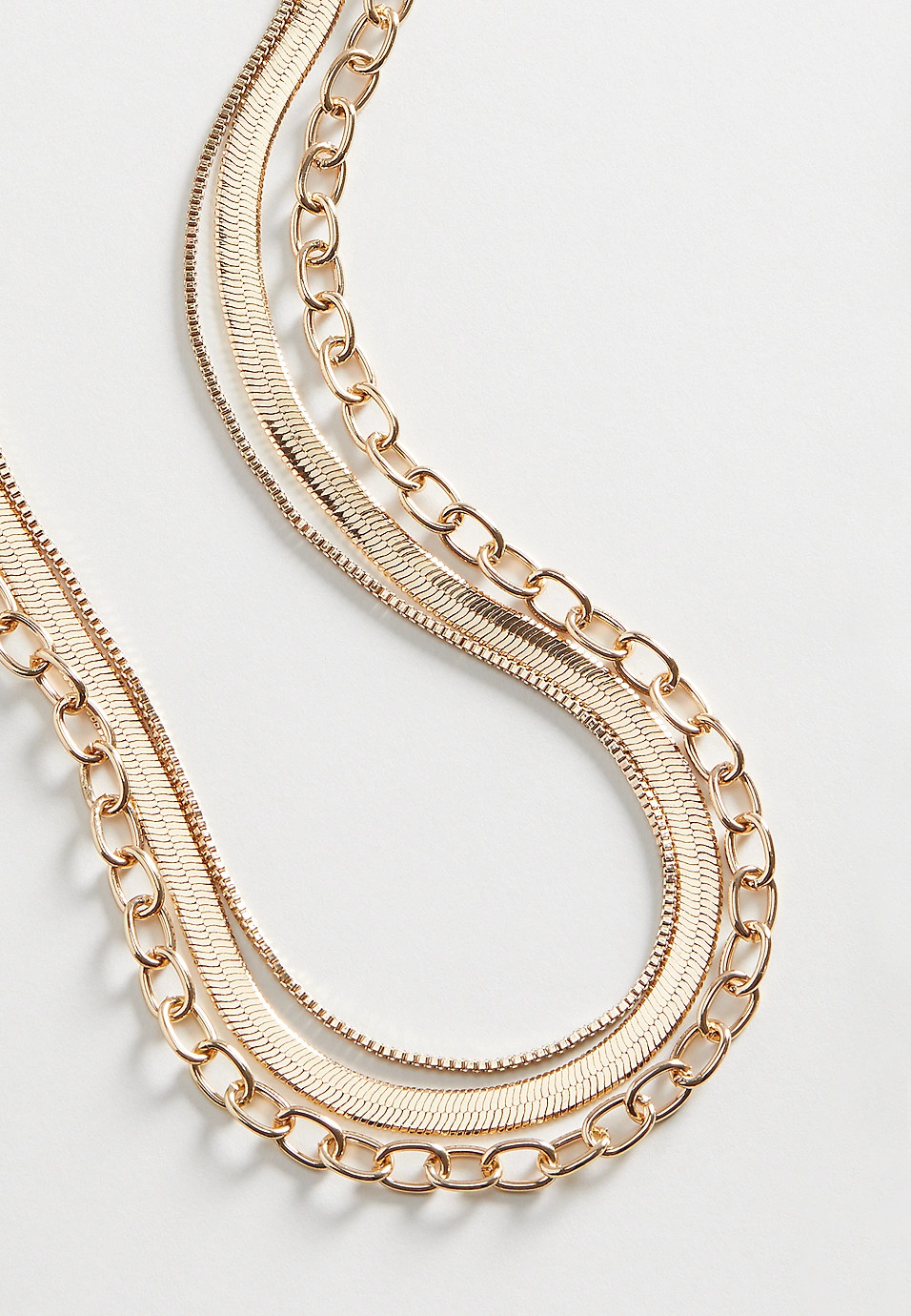 3 Piece Gold Chain Layered Necklace Set | Maurices