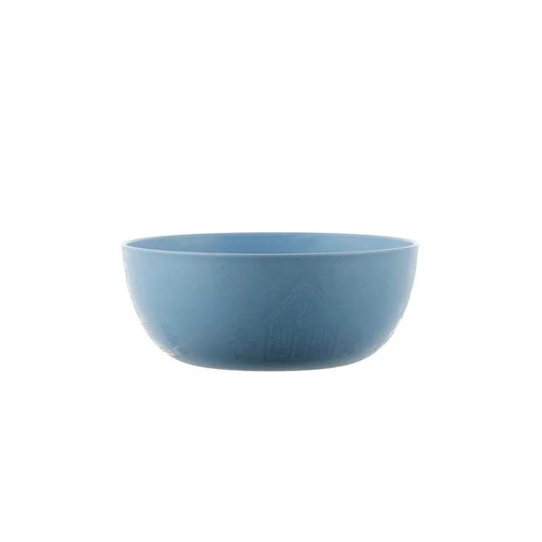 Mainstays 38 Ounce Round Plastic Etched Gingerbread Bowl, Blue | Walmart (US)