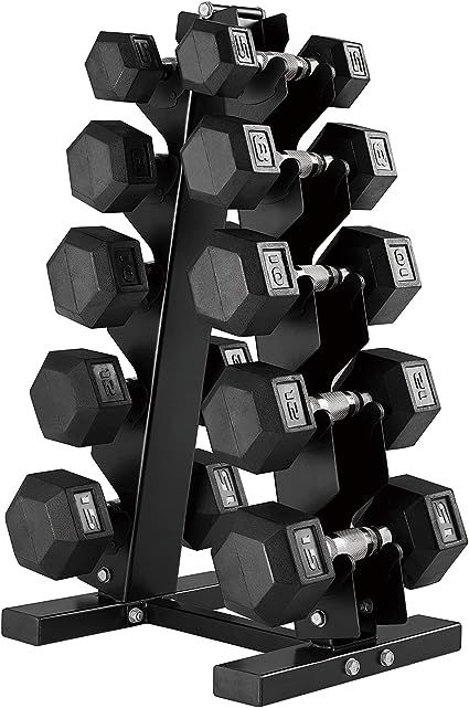 papababe Dumbbell Set Rubber Encased Hex Dumbbell Free Weights Dumbbells Set Home Weight Set with... | Amazon (US)