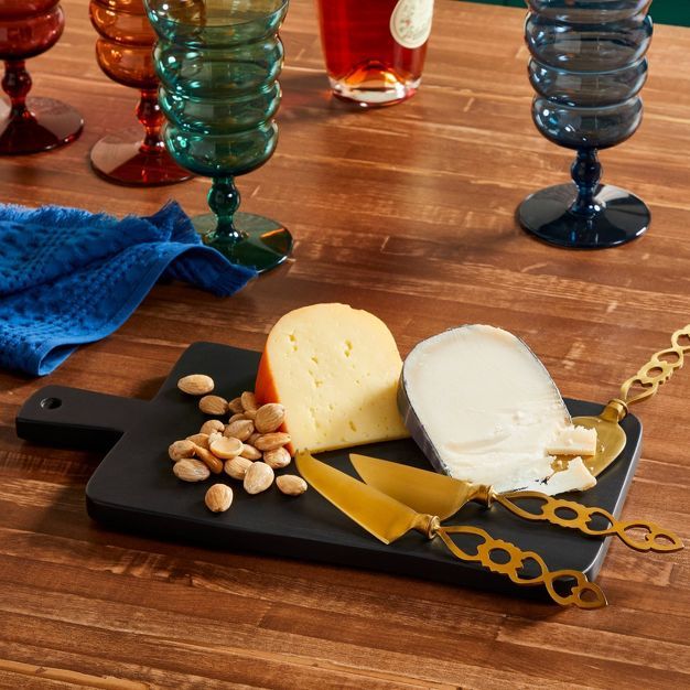 14" x 6.7" Wooden Cheese Serving Board Black - Opalhouse™ designed with Jungalow™ | Target