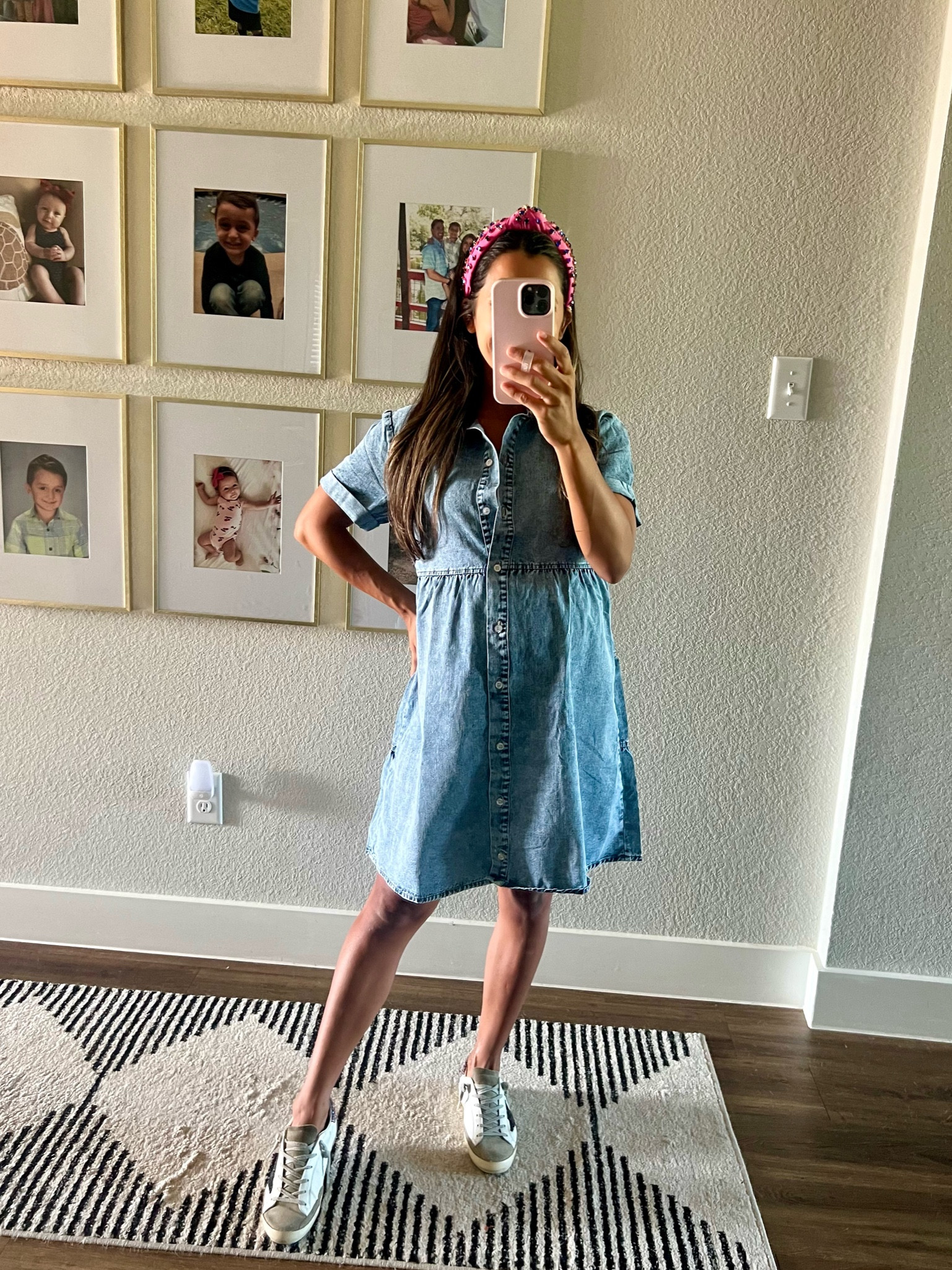 Amazon dress, denim dress, golden goose sneakers, lele sadoughi headband, sale, maternity, maternity outfit, country concert outfit, maternity teacher outfit, teacher outfit 

#LTKFind #LTKbump #LTKBacktoSchool