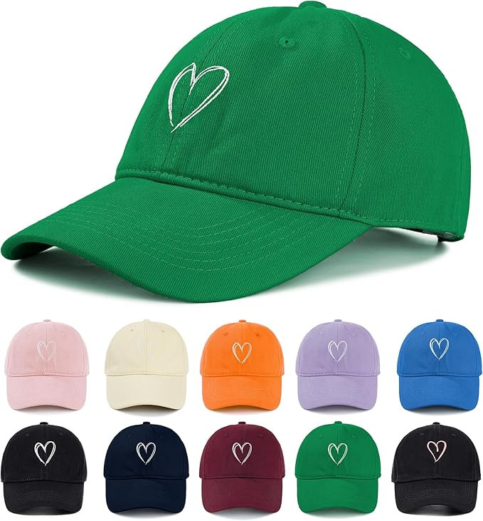 Zando 2025 Trendy Heart Baseball Caps for Women Men Girls Dad Adjustable Cute Cotton Ball Cap for... | Amazon (US)