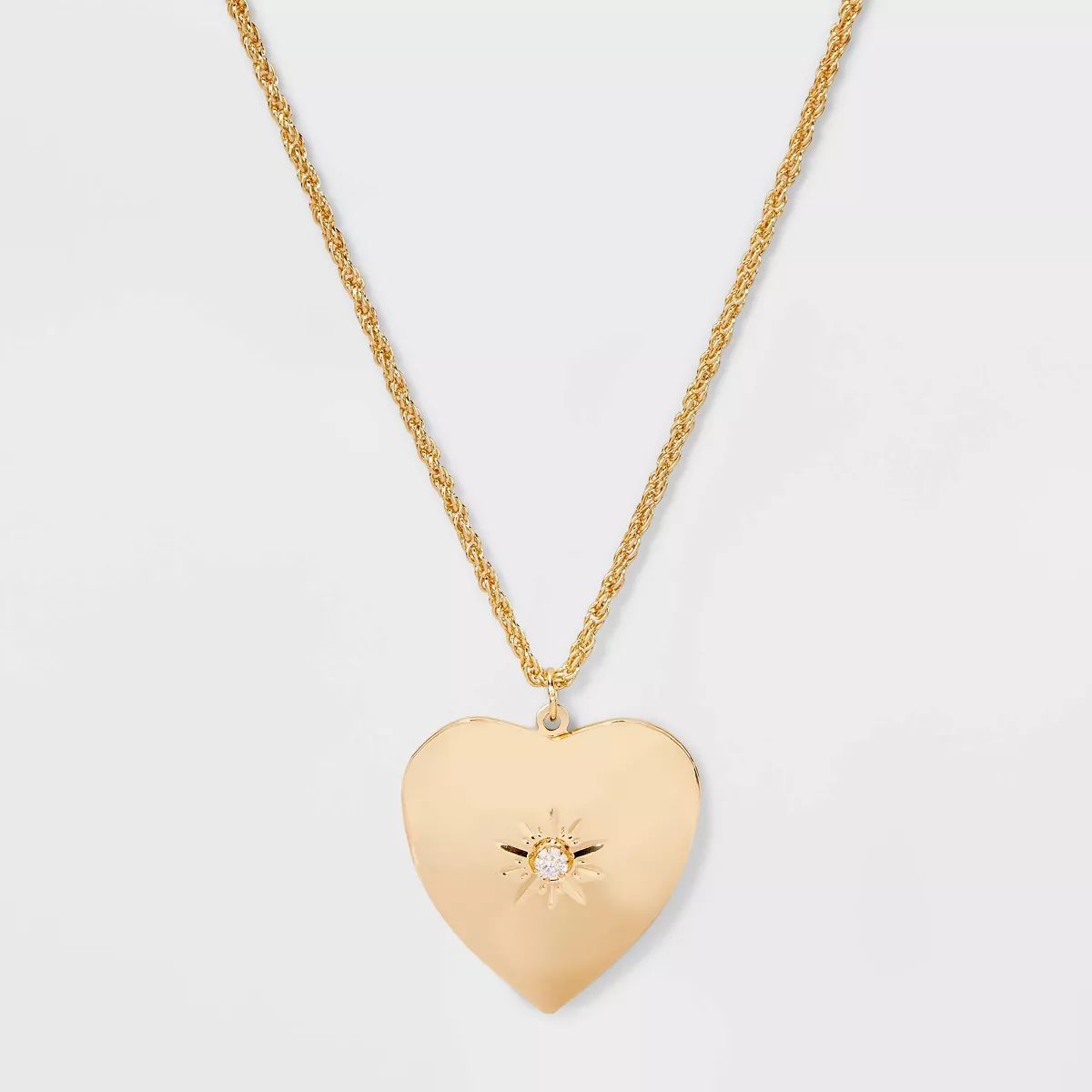 Heart Locket and Stone Pendant Necklace - Wild Fable™ Gold | Target