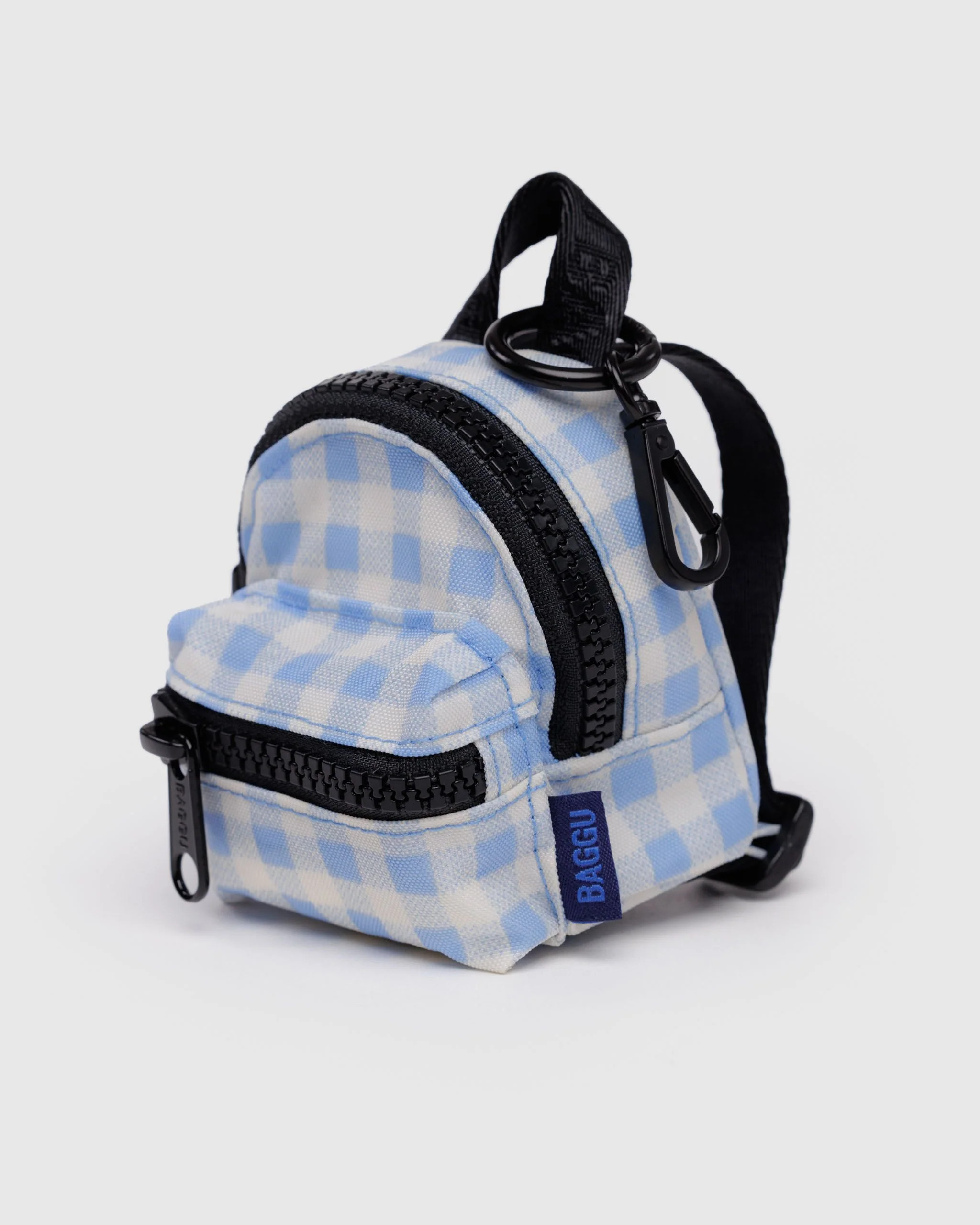 Backpack Charm Light Blue Gingham - Baggu | BAGGU