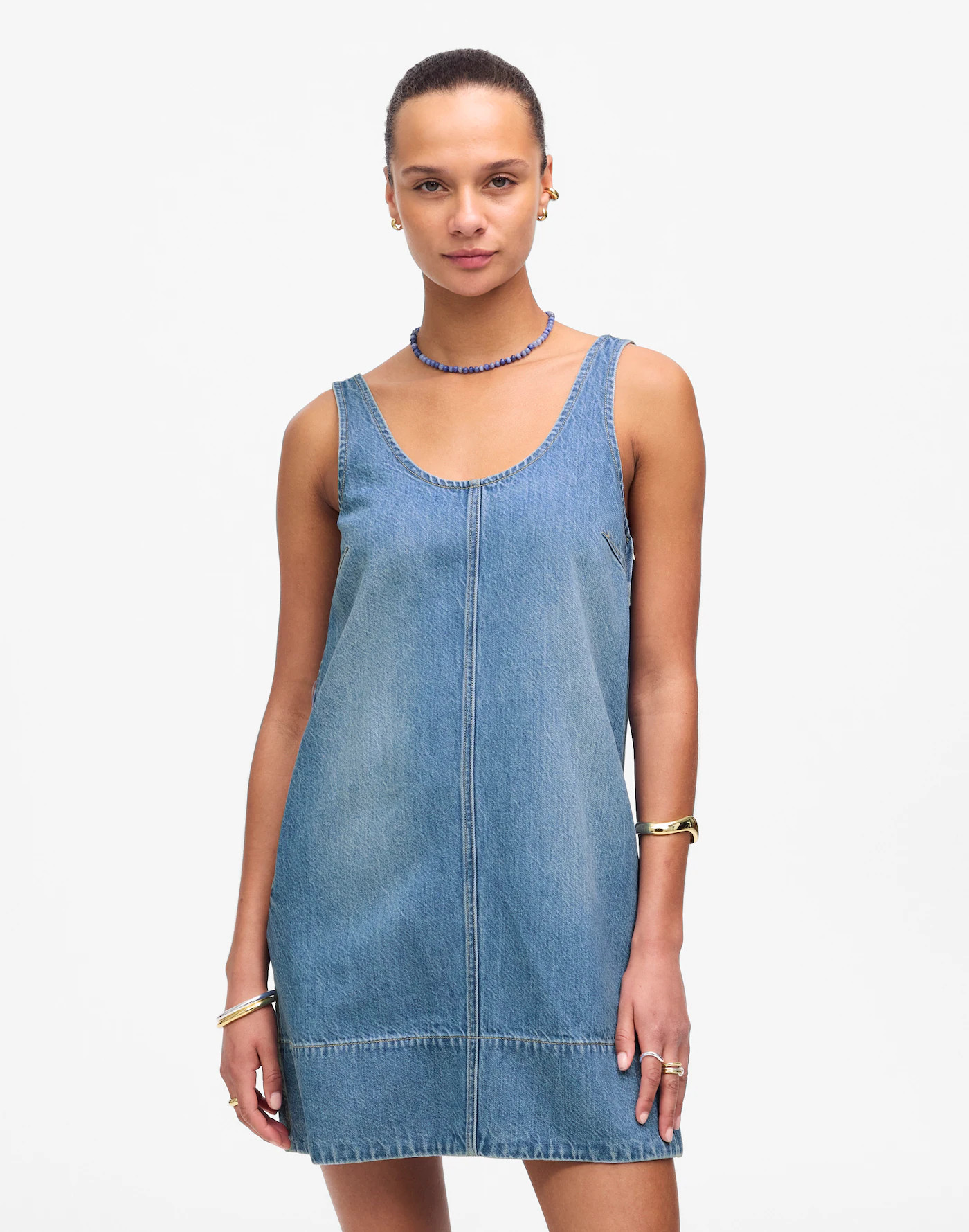 Denim Scoopneck Mini Dress | Madewell | Madewell