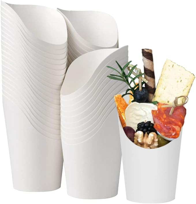 KINGZHUO 50pcs French Fries Holder 14oz Charcuterie Cups Disposable Take-out Party French Fry Cup... | Amazon (US)
