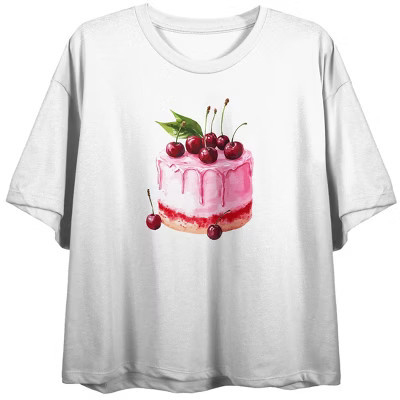Cherry Cake Women's White Cropped Tee-XXL | Target