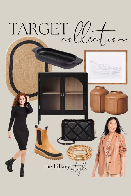 Target Collection: Neutral Rug // Black Cabinet // Neutral Art // Sweater Dress // Leather Blazer // Bread Bowl // Vases // Quilted Handbag // Charles’s Boots // Gold Bracelet Stack

#LTKfit #LTKFind #LTKhome