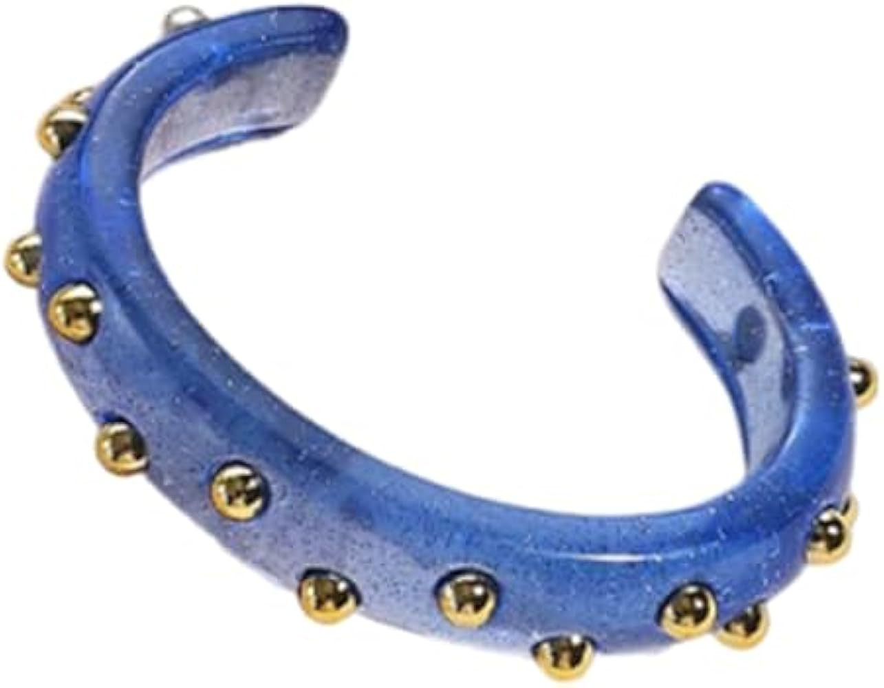 Punk Colorful Shimmer Acrylic Resin Bangle Bracelet Transparent Plastic Wristbands Wide Irregular... | Amazon (US)