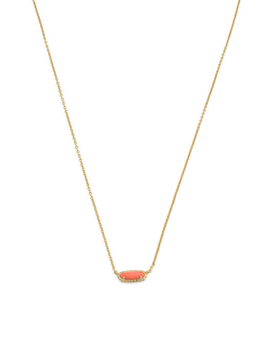 Gold Emma Coral Magnesite Pendant Necklace | TJ Maxx