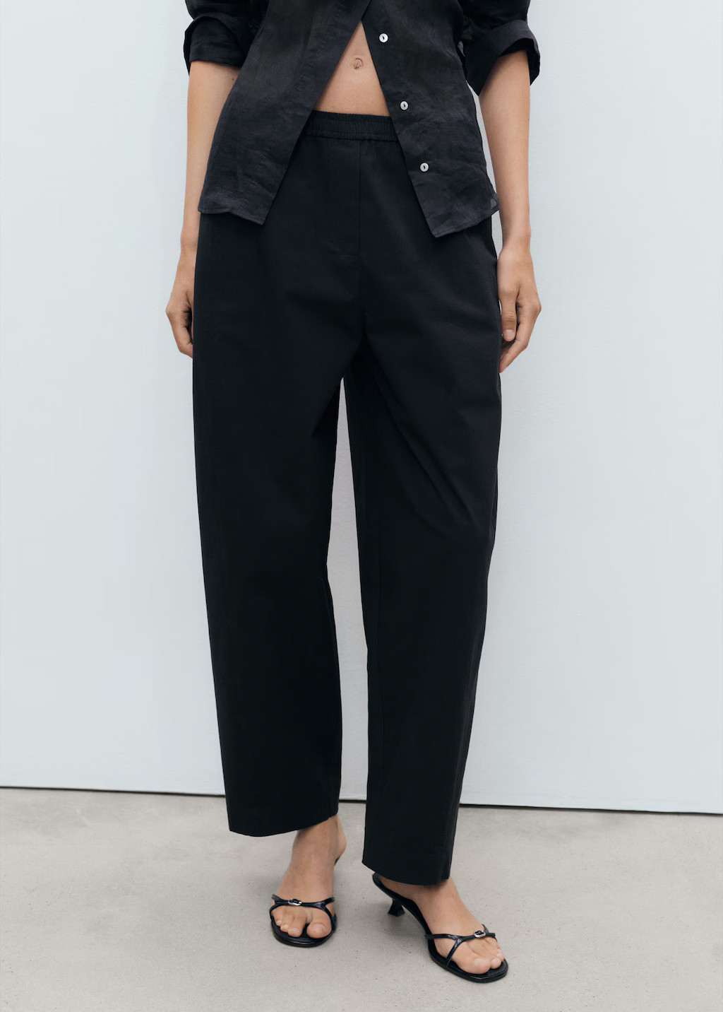Elastic waist cotton pants | Mango (US/MX/AU)