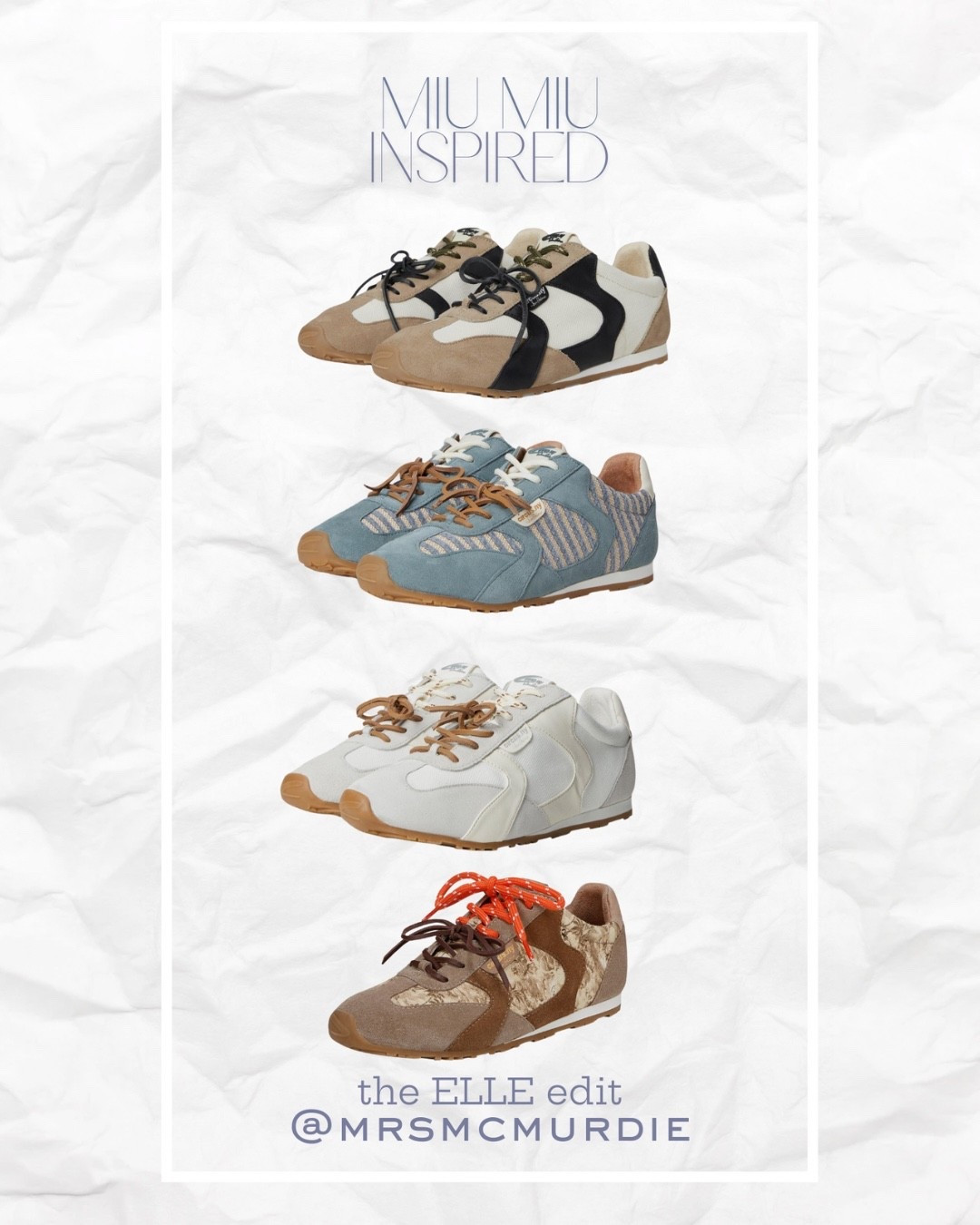 Miu Miu look, Amazon price 👟✨
These sneakers are giving high fashion meets errand run and I’m obsessed. Each pair brings a different vibe—neutral, coastal, crisp, or bold.

Saving you the splurge and still turning heads 👏 Tap to shop the ELLE edit!

#miumiuinspired #LTKfinds #amazonstyle #fallfashionfinds #fashiononabudget #theelleedit #stylishcomfort #ltkunder100 #ltkshoes #affordablestyle

#LTKFindsUnder100 #LTKShoeCrush #LTKStyleTip