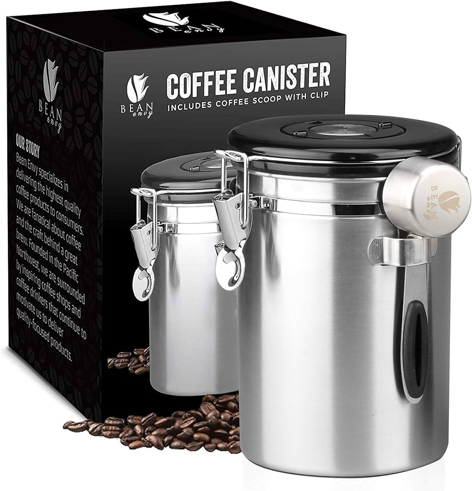 Bean Envy Coffee Canister - 22.5 oz Coffee Storage Container and Organizer w/Stainless Steel Scoo... | Amazon (US)